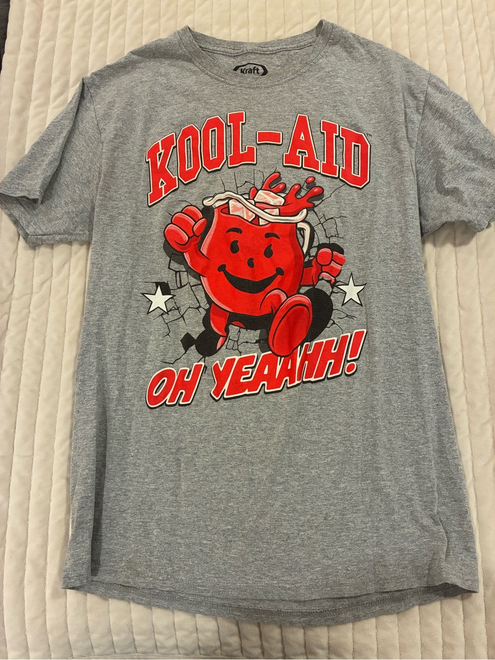Kraft Kool-Aid Red Graphic Tee for Men- Grey Medium Graphic Tee